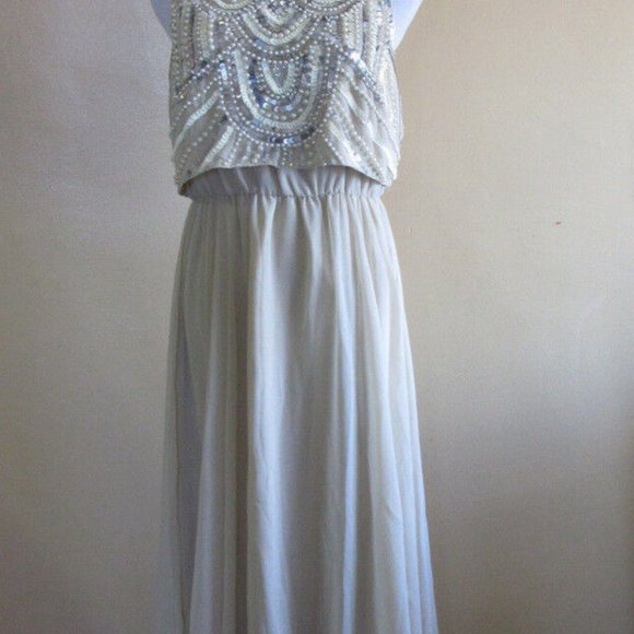 ASOS Maternity Formal Dress Chiffon Beaded - Picture 3 of 3